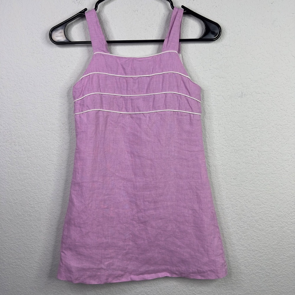 Luli & Me Dress Girls 10 Pink Pastel‎ Linen Blend Coastal Summer Preppy Vacation